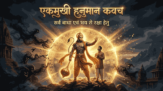 एकमुखी हनुमान कवच सम्पूर्ण पाठ, हिन्दी अर्थ, लाभ और विधि