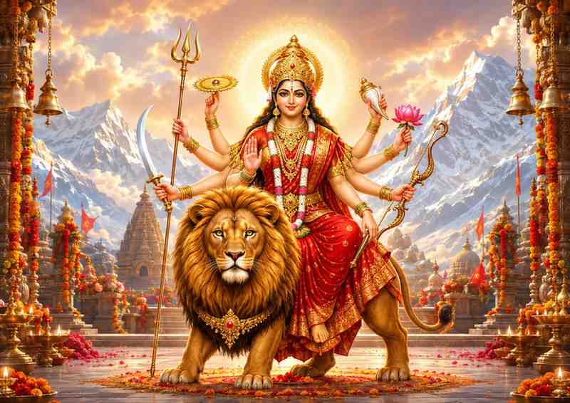श्री दुर्गा माता की आरती (जय अम्बे गौरी)